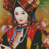 Traditional Girl In China Dress Diamond Painting