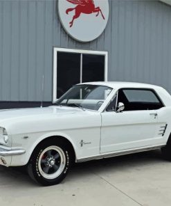 White 1966 Mustang Diamond Painting