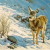 Winter Fawn Mule Deer Diamond Painting