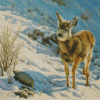 Winter Fawn Mule Deer Diamond Painting