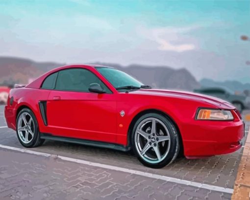 2000 Red Ford Mustang Diamond Painting