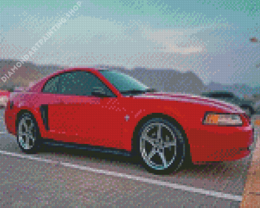 2000 Red Ford Mustang Diamond Painting