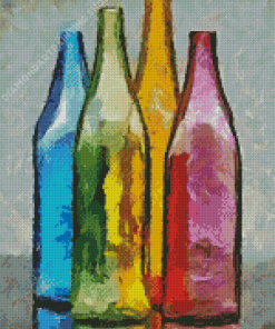 Abstract Four Bottles Diamond Painting