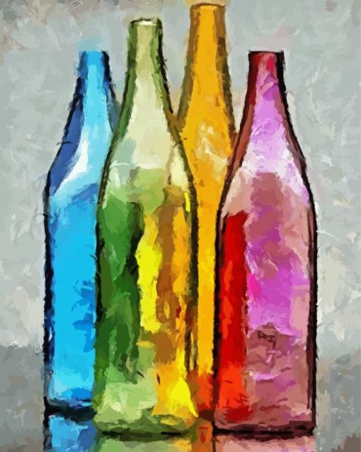 Abstract Four Bottles Diamond Painting