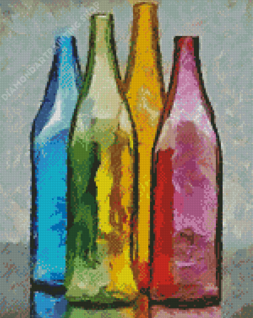 Abstract Four Bottles Diamond Painting