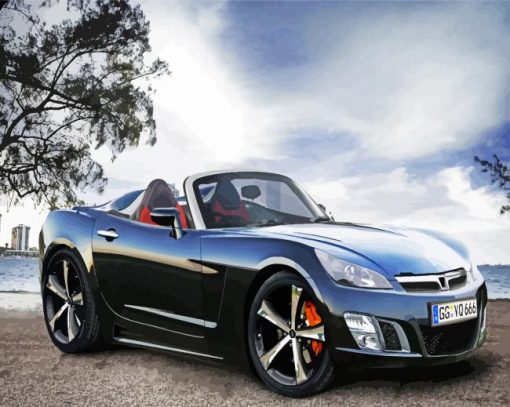 Black Saturn Sky Car Diamond Painting