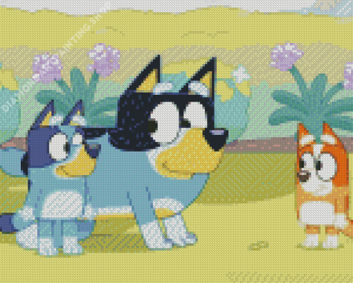 Bluey Bandit Bingo Family Diamond Painting