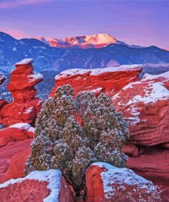 Colorado Pikes Peak In Snow Diamond Painting