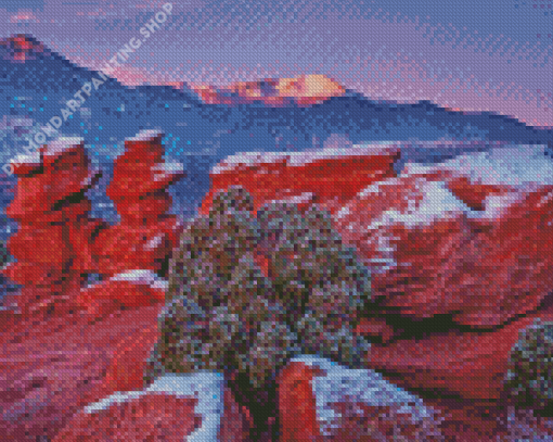 Colorado Pikes Peak In Snow Diamond Painting