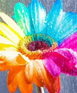 Colorful Daisy Under Rain Diamond Painting