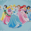 Disney Christmas Princesses Characters Diamond Painting