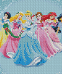 Disney Christmas Princesses Characters Diamond Painting