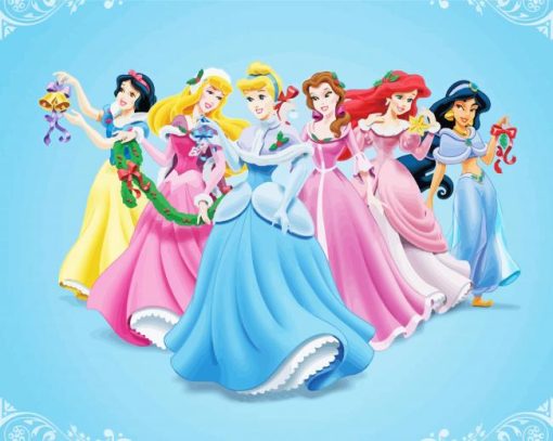 Disney Christmas Princesses Characters Diamond Painting