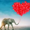 Elephant And Balloons Hearts Diamond Painting