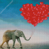 Elephant And Balloons Hearts Diamond Painting