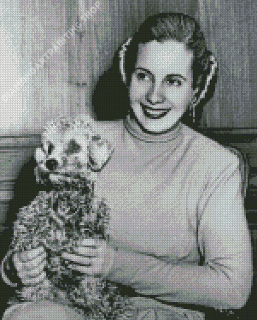 Eva Peron With Dog Diamond Painting