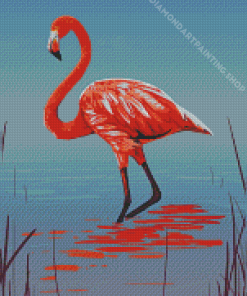 Flamingo Retro In Water Diamond Painting