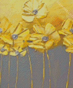 Floral Yellow And Gray Diamond Painting