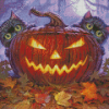 Halloween Cat In Autumn Diamond Painting