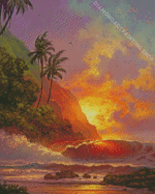 Hawaii Beach Dawn Diamond Painting