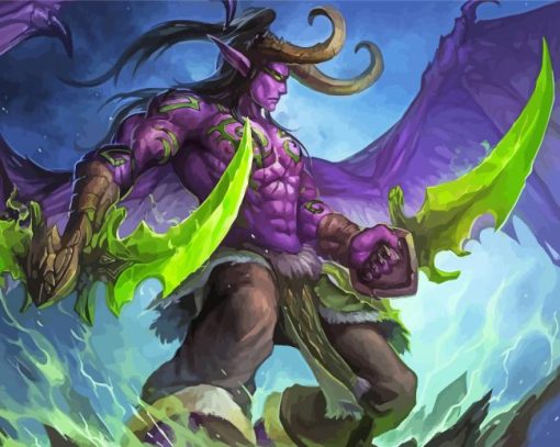 Illidan Stormrage Warcraft Game Character Diamond Painting