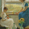 Ladies With Sunflowers Diamond Painting