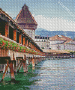 Lake Lucerne Bridge Diamond Painting