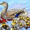 Mallard Duck And Baby Ducks Diamond Painting