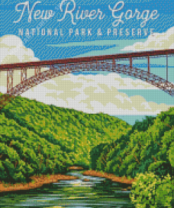 New River Gorge National Park Poster Art Diamond Painting