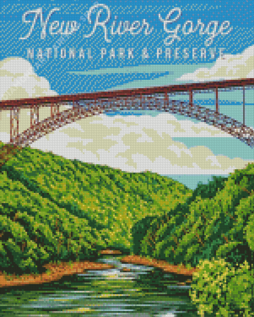 New River Gorge National Park Poster Art Diamond Painting