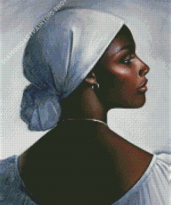 Nubian In White Diamond Painting