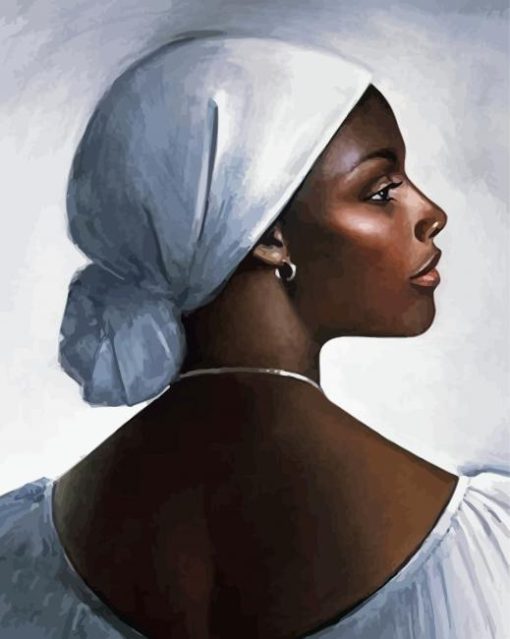 Nubian In White Diamond Painting