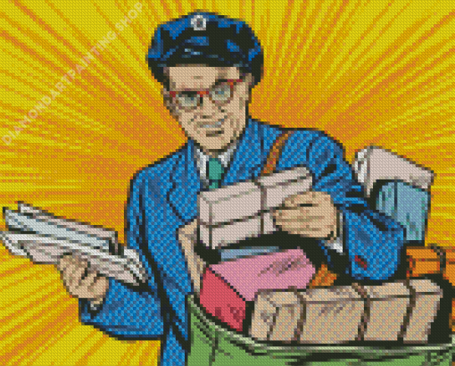 Pop Art Postman Diamond Painting