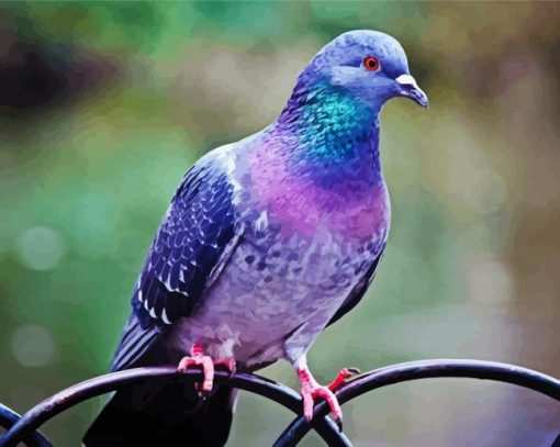 Purple Dove Bird Diamond Painting