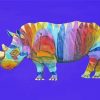 Rainbow Rhino Animal Diamond Painting