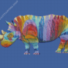 Rainbow Rhino Animal Diamond Painting