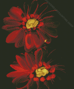 Red Gerbera Daisy Flowers Diamond Painting