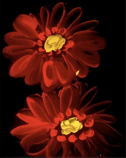 Red Gerbera Daisy Flowers Diamond Painting