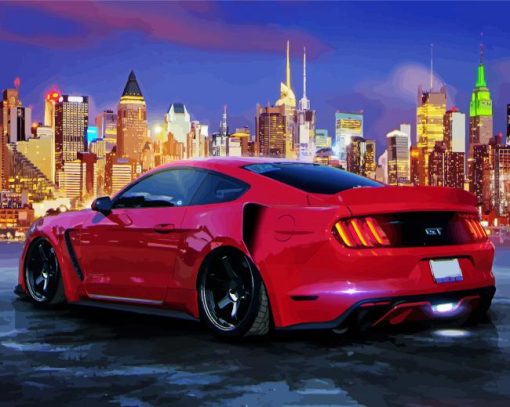 Red Mustang Gt Diamond Painting