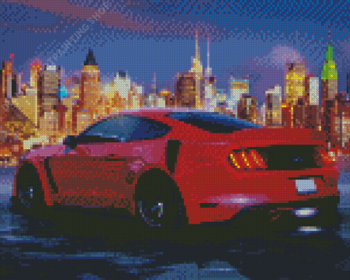 Red Mustang Gt Diamond Painting