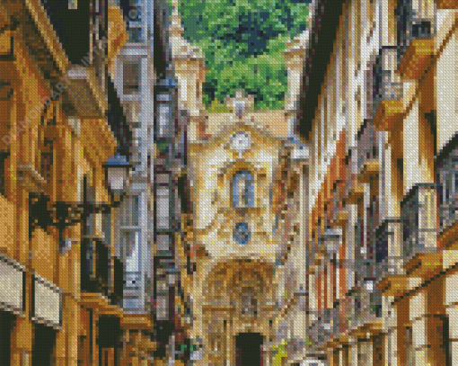 Spain San Sebastian Old Town Diamond Painting