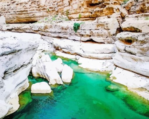 Wadi Ash Shab River Diamond Painting