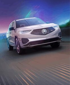 White Acura Car Diamond Painting