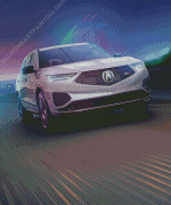 White Acura Car Diamond Painting