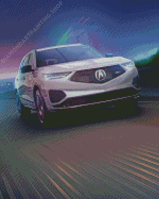 White Acura Car Diamond Painting