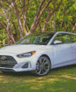 White Hyundai Veloster Diamond Painting