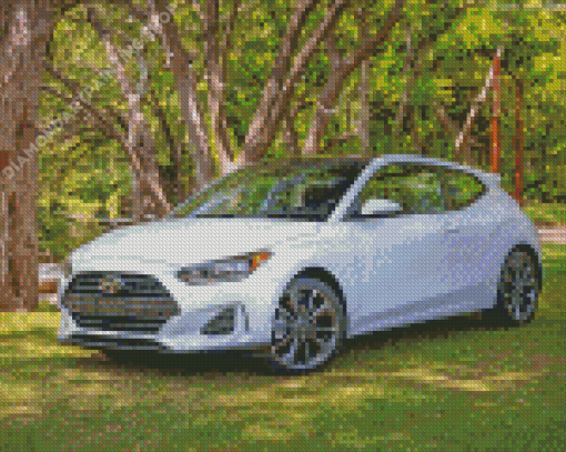 White Hyundai Veloster Diamond Painting