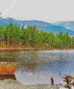 White Mountains Lake Diamond Painting