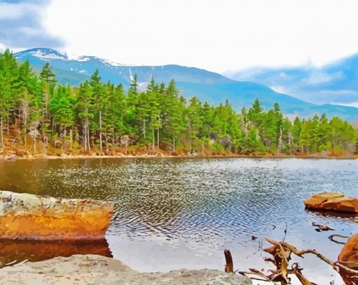 White Mountains Lake Diamond Painting