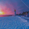 Winter Beach Lighthouse Diamond Painting